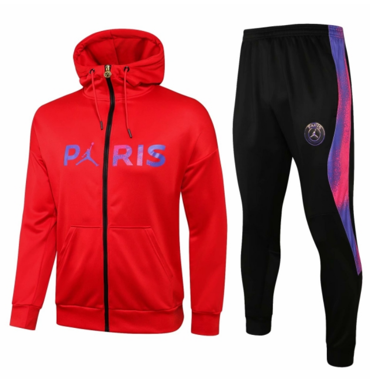 PSG x Jordan Red Training Suits Hoodie Jacket with Pants 2020/21